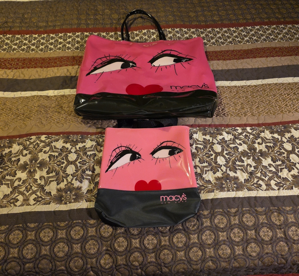 Macy's Pink Face-Graphic Tote Bags
